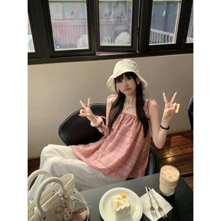 Veewink พร้อมส่งจากกทม เสื้อสายเดี่ยวผู้หญิง สไตล์ลำลอง น่ารักๆ สไตล์เกาหลี สาวอวบใส่ได้