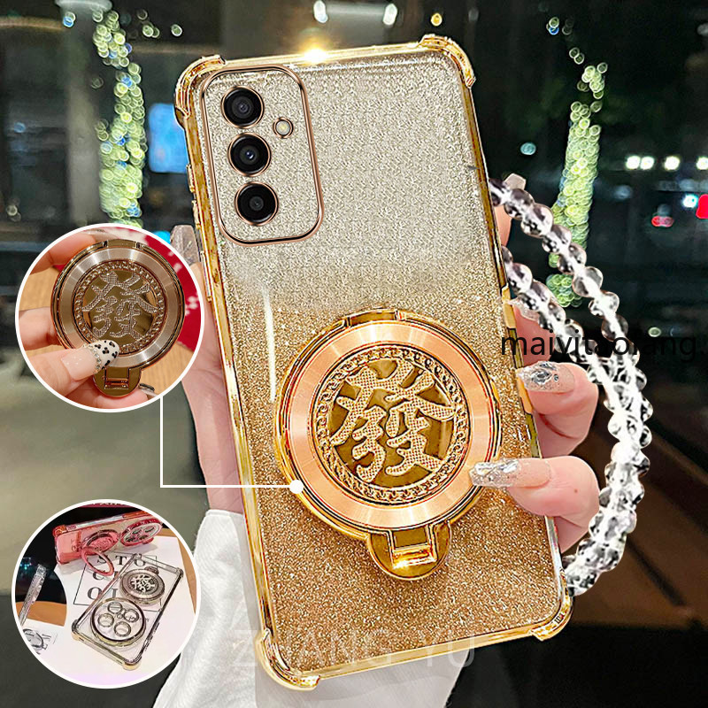 MEW case สําหรับ Samsung A15 A16 A36 A56 A55 5G เคสโทรศัพท์กันกระแทก 3D Wealth Bracket สร้อยข้อมือใหม่เคสโทรศัพท์ DDXXA1