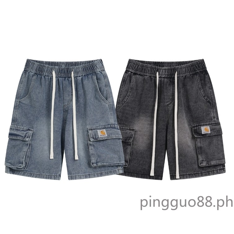 Overalls Denim Shorts กางเกงยีนส์ขาสั้นครอปทรงหลวมคุณภาพสูง