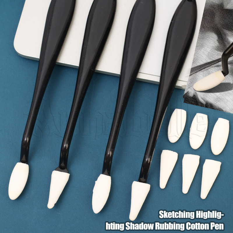 แปรงฟองน้ําถูสเก็ตช์ – ชุดลบคราบศิลปะ DIY – เครื่องมือทาสีแบบใช้ซ้ําได้ – แปรงทําความสะอาดไฮไลท์ Smudging – ที่ปัดน้ําฝนแก้ไขการวาดภาพ – เครื่องมือทําความสะอาดเครื่องปั่นการวาดภาพ