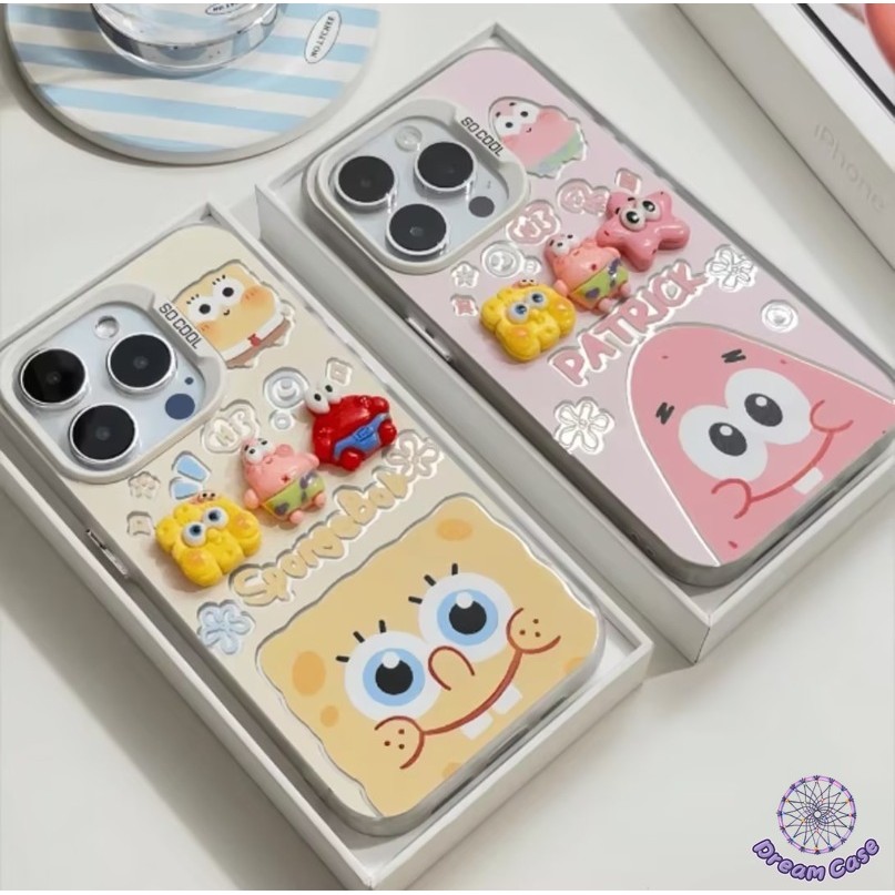 ฟองน้ำน่ารักแพทริคตุ๊กตา 3D คู่รักแสนอ่อนโยน เคส Samsung A05s A55 A15 A14 A03 A13 A02s A23 A05 A30 A54 A03s A53 A04s A11