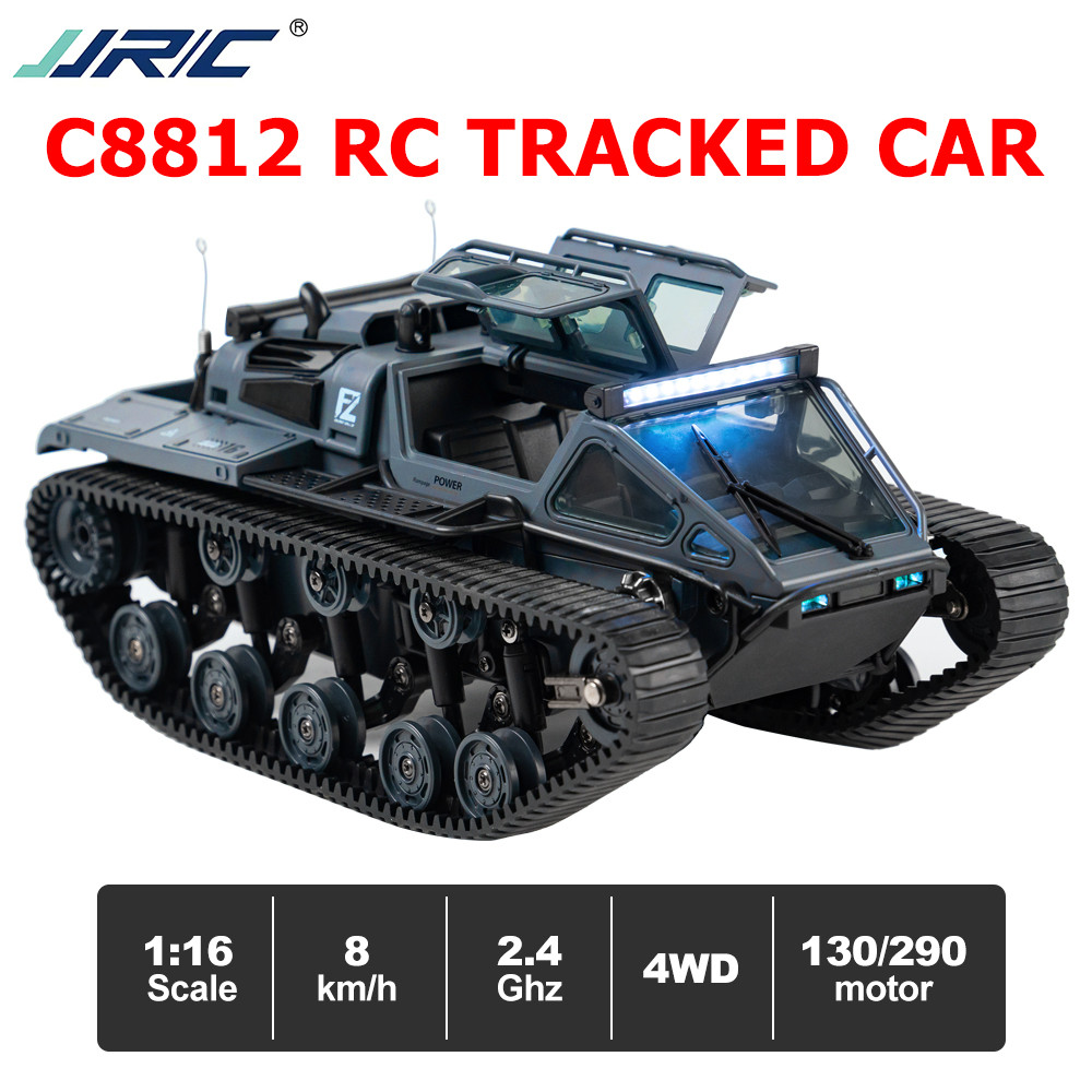 JJRC C8812 2.4G Full Scale Tracked Tank RC Car Model 360 Degree Rotation Drift Remote Control Off-Ro