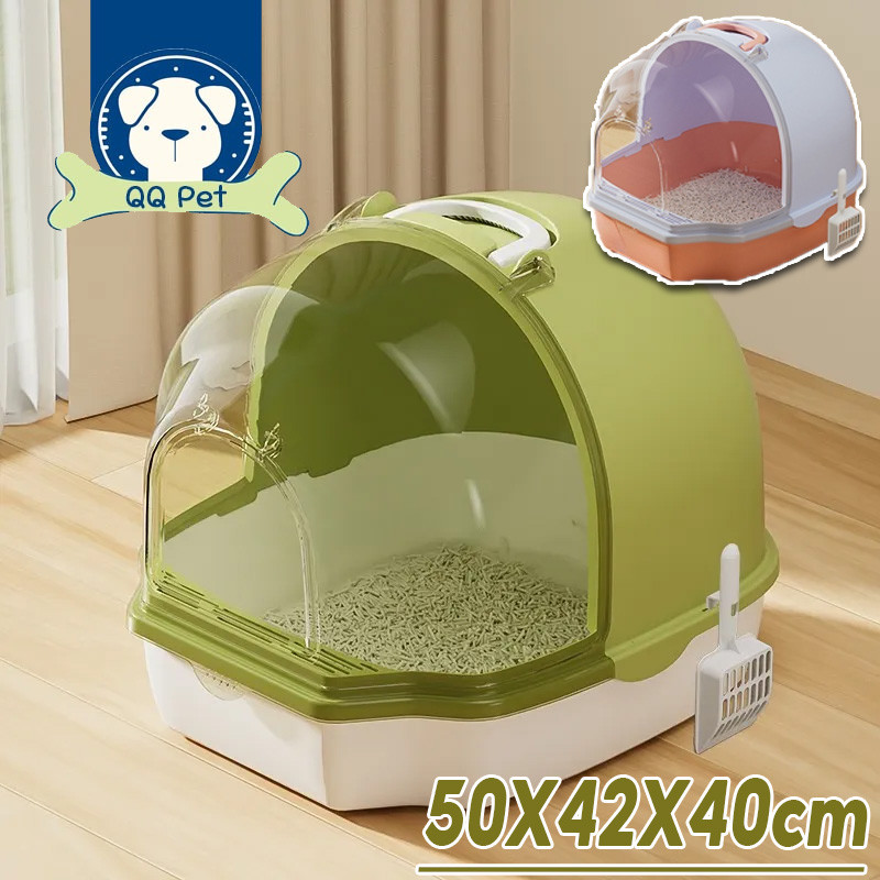 พร้อมจัดส่ง ห้องน้ำแมว กระบะทรายแมวขนาดใหญ่ กระโถนแมวแบบปิดพร้อมฝาปิด กระบะทรายแมว ห้องน้ำแมวใหญ่ ห้องน้ำแมวทรงโดม
