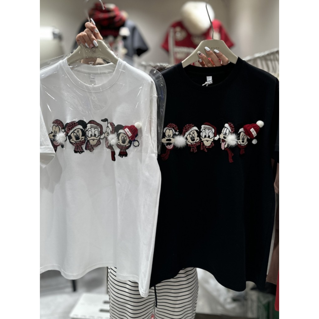 [พร้อมส่ง]2024 Autumn and Winter Thickened Cotton Top, Chris ไซส์ใหญ่ สีขาว สินค้ามาใหม่ หลวม สีดำ