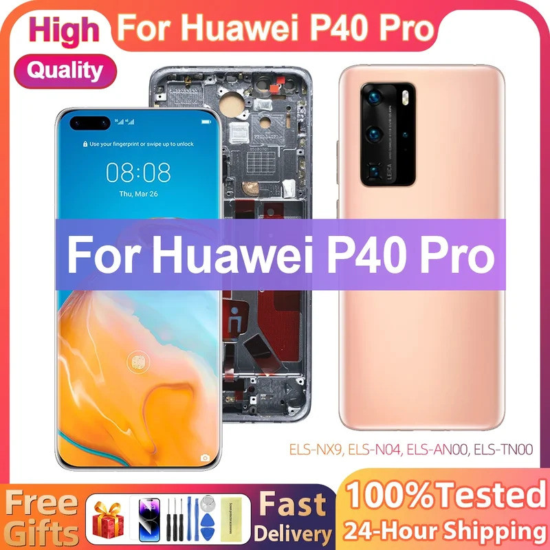 6.58tftสําหรับhuawei P40 Pro ELS-N04,ELS-NX9 ELS-N29 หน้าจอLCD Touch Digitizer AssemblyสําหรับHuawei