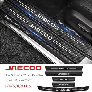 Jaecoo รถประตู Sill สติกเกอร์ Anti-Scratch คาร์บอนไฟเบอร์สติกเกอร์หนัง Trunk Protector สติกเกอร์สําหรับ Chery Jaecoo J7 J8 PHEV อุปกรณ์เสริม