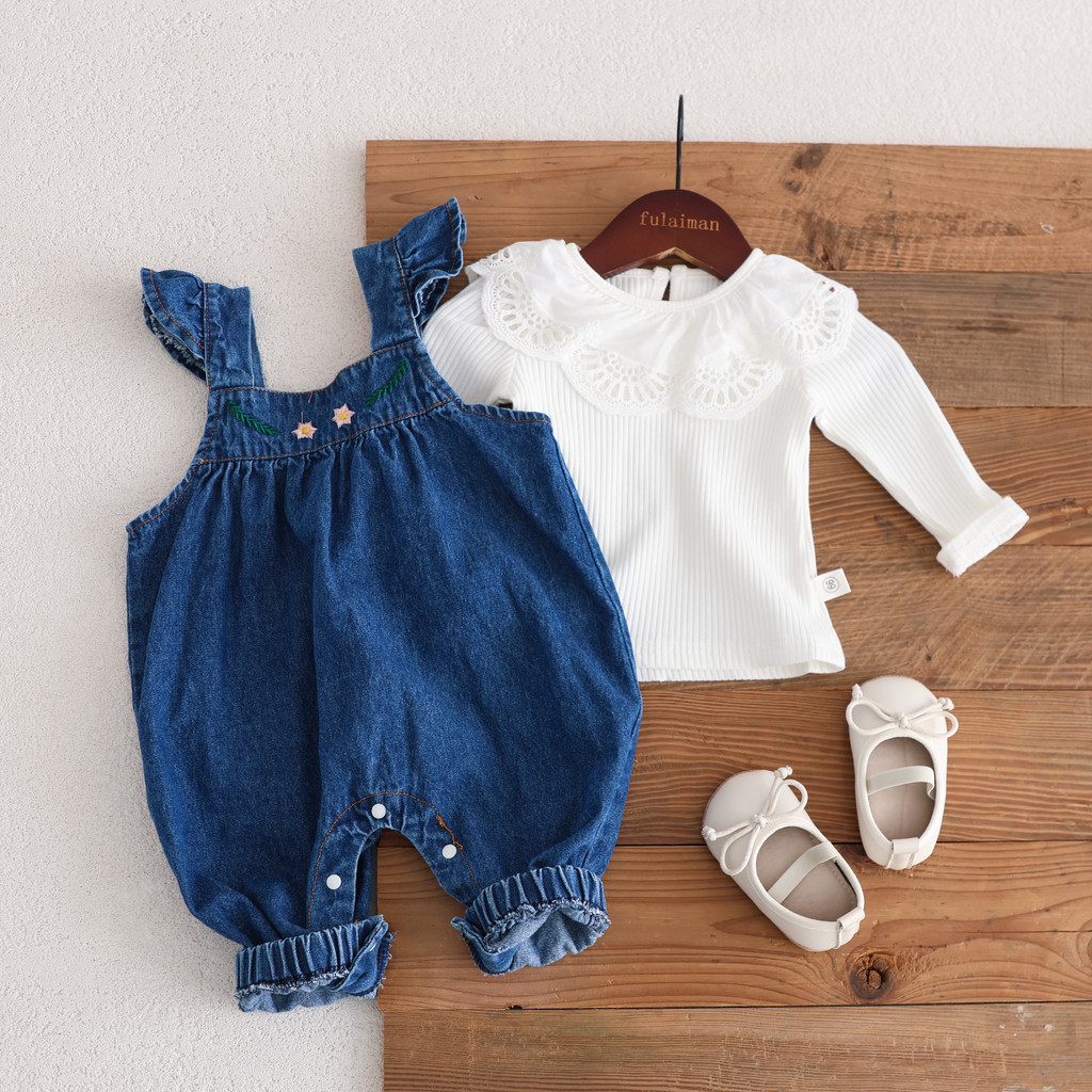 0-24 เดือนสาว Romper Jumpsuit Denim โดยรวมชุดเด็กทารก