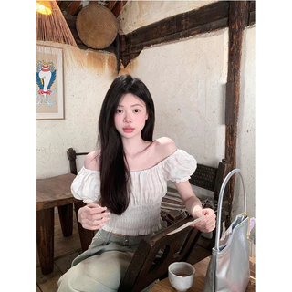 Beryl แขนสั้นทรงพัฟสไตล์ฝรั่งเศสที่อ่อนโยนและอ่อนหวานสำหรับผู้หญิง