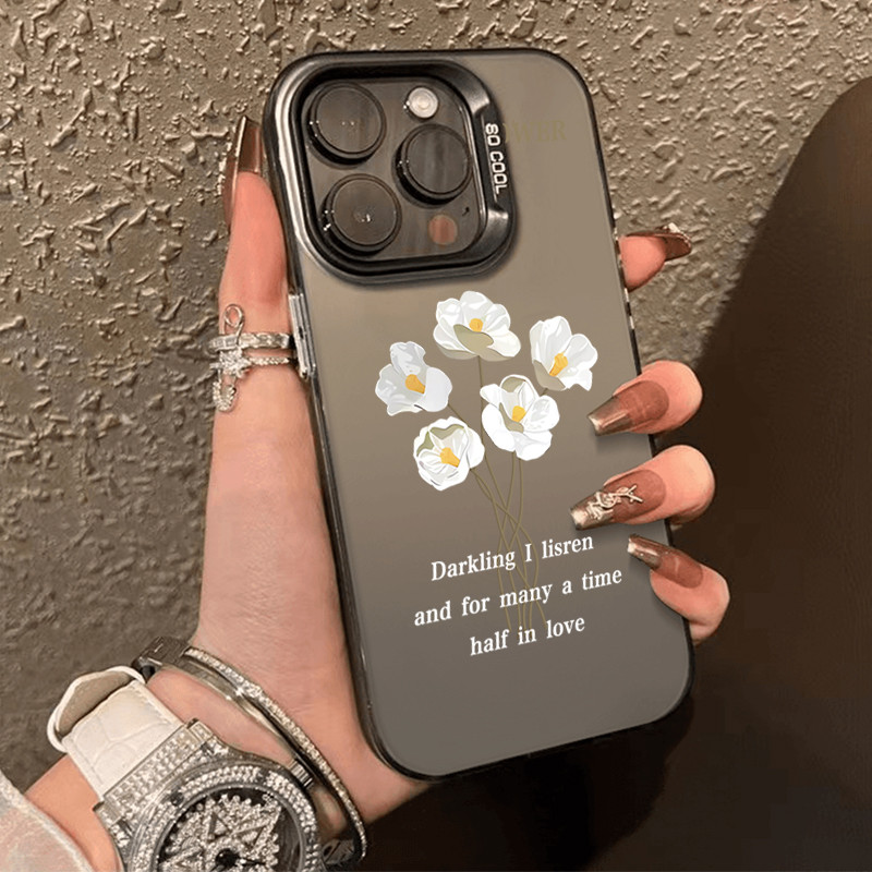พวงของดอกไม้สีขาวกรณีโทรศัพท์มือถือกันฝุ่น  for iPhone 8 plus XS 7 XR 13 Pro 12 14 PLUS 16 26 PRO MAX – โปรปัง