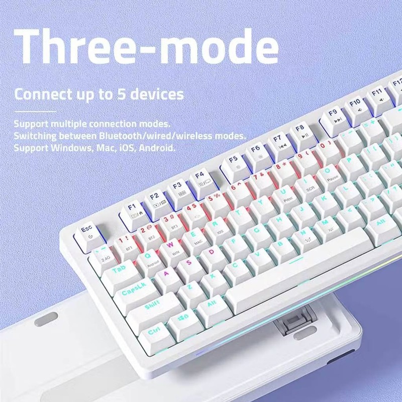 ส่งด่วน คีย์บอร์ดไร้สาย AULA S98 Gasket Mechanical Keyboard Red Switch 3IN1 คีย์ไทย 98 keys รูปที่ 8