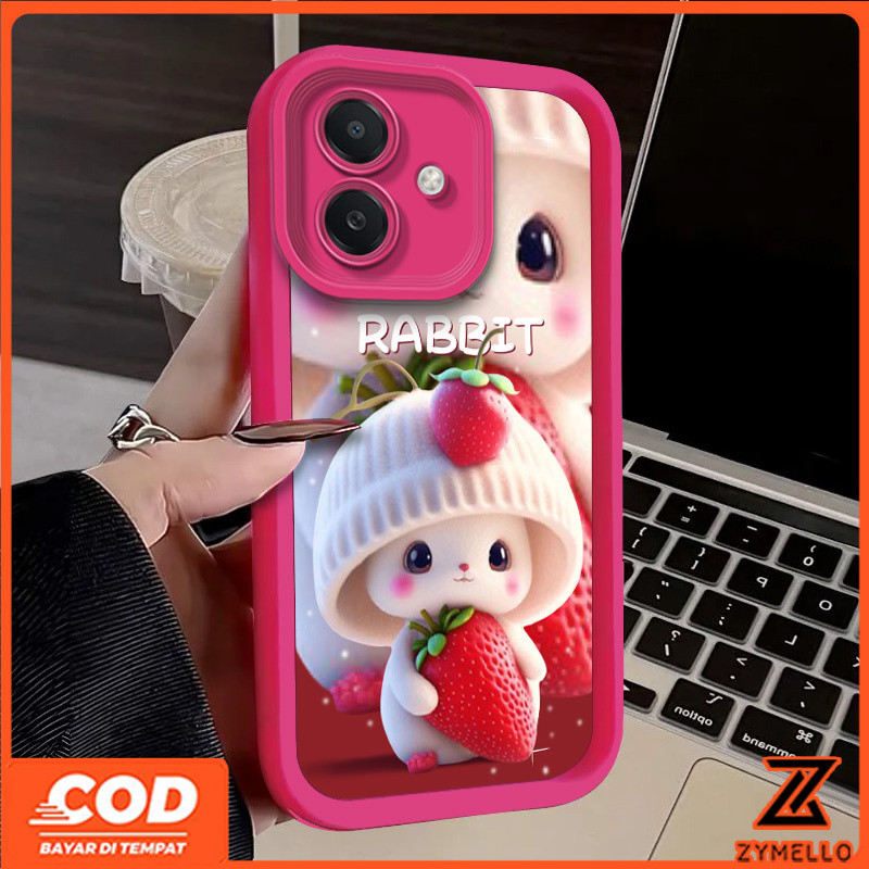 เคสโทรศัพท์ OPPO A6X A6 A5X A5 5G A6 PRO A3X A5 PRO A3 PRO A80 A60 A79 A38 A18 A17 A57 2022 4G A78 A58 A7 A5S สตรอเบอร์รี่เคสโทรศัพท์TPUน่ารัก