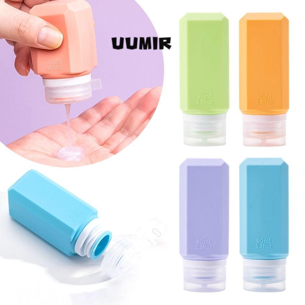 Uumir ขวดรีฟิลซิลิโคน,ภาชนะโลชั่นความจุขนาดใหญ่ 60/90ML,บีบดีไซน์ที่มองเห็นได้แชมพูเดินทางย่อย