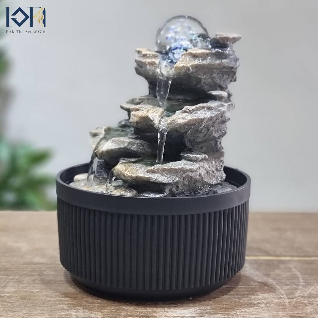 น้ำพุตั้งโต๊ะ รุ่นน้ำตกเงิน7156035โฉมใหม่ เสริมฮวงจุ้ยตั้งโต๊ะทำงาน น้ำพุแต่งบ้าน น้ำพุสวยๆ