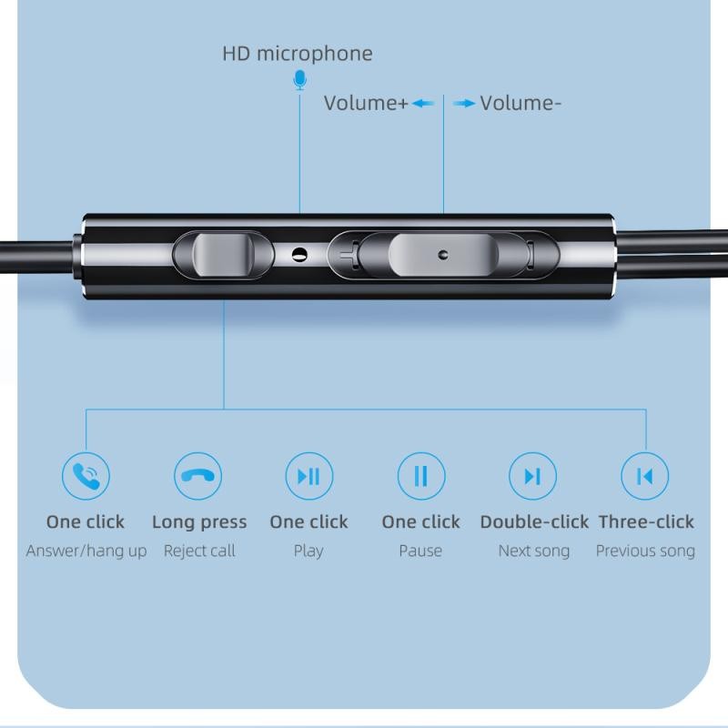 Sprise หูฟังอินเอียร์ แบบมีสาย พร้อมไมโครโฟน ตัดเสียงรบกวน  ช่วงความถี่: 20Hz-20KHz