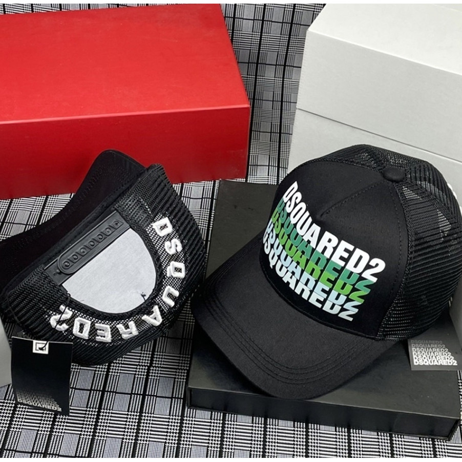 DSQUARED2 หมวกตาข่ายปุ่มแฟชั่นสําหรับบุรุษและสตรี, หมวกตาข่าย Dsquared2 พร้อมตาข่าย MU109