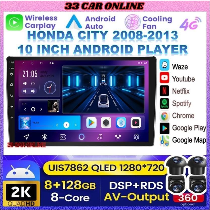 ( 6GB 4GB 2GB 1GB RAM T3L DSP 4G SIM IPS) HONDA CITY 2008 2009 2010 2011 2012 2013 10 GPS OEM Androi