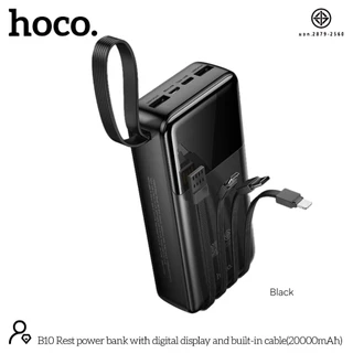 [มอก.] HOCO B10 พาวเวอร์แบงค์ 20000 mAh สายชาร์จในตัว จ่ายไฟ 2.1A ชาร์จพร้อมกัน 4 เครื่อง AF