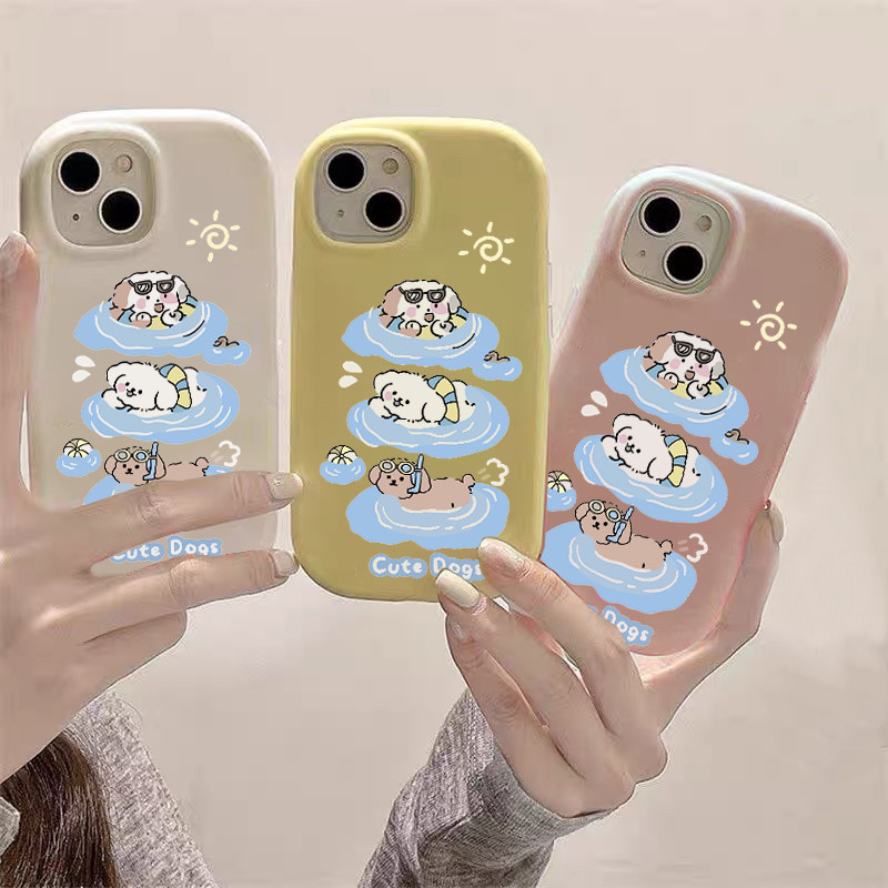 GOOD จากประเทศไทย สครับ อ้วน ใช้กับ เคสไอโฟน 7/8PLUS 11 12 13 14 15 pro max XS/XR XSMAX 14plus/15plus ลูกสุนัขสีขาว