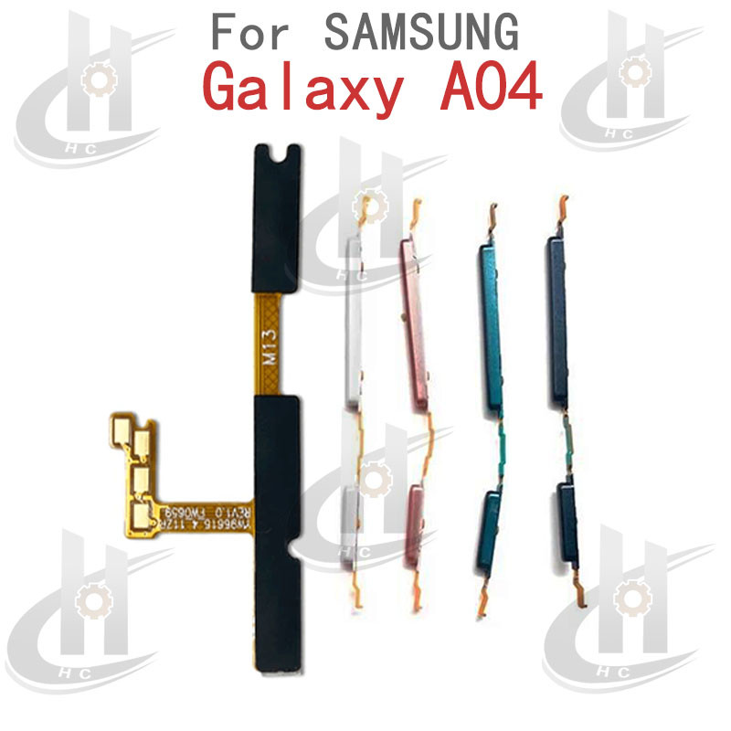 สําหรับ Samsung Galaxy A04 ปุ่มด้านข้างปริมาณพลังงาน Flex Cable Keys ปุ่มปิดปุ่มปรับระดับเสียงขึ้นและลงด้านข้างอะไหล่ทดแทน