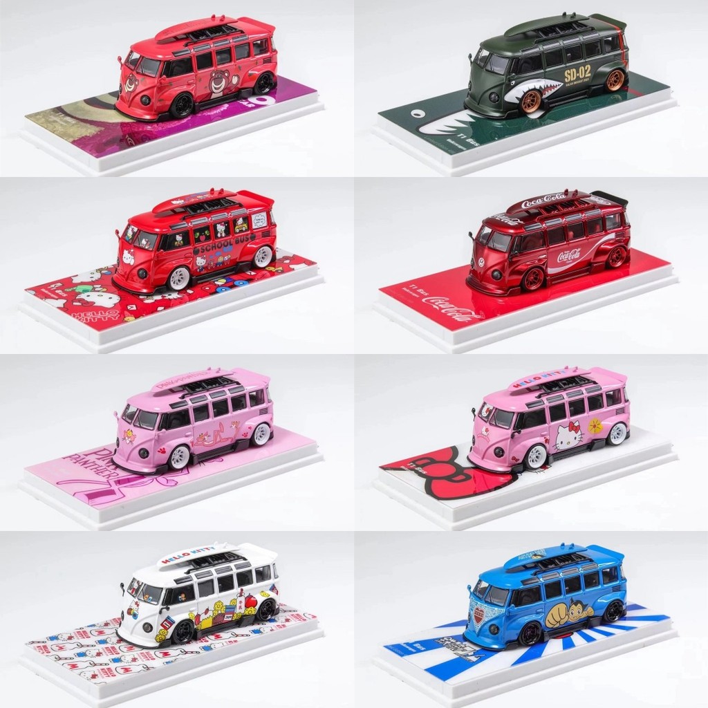 Flame LF Model 1: 64 Volkswagen VW T1 Van Kombi Wide Alloy Car Model