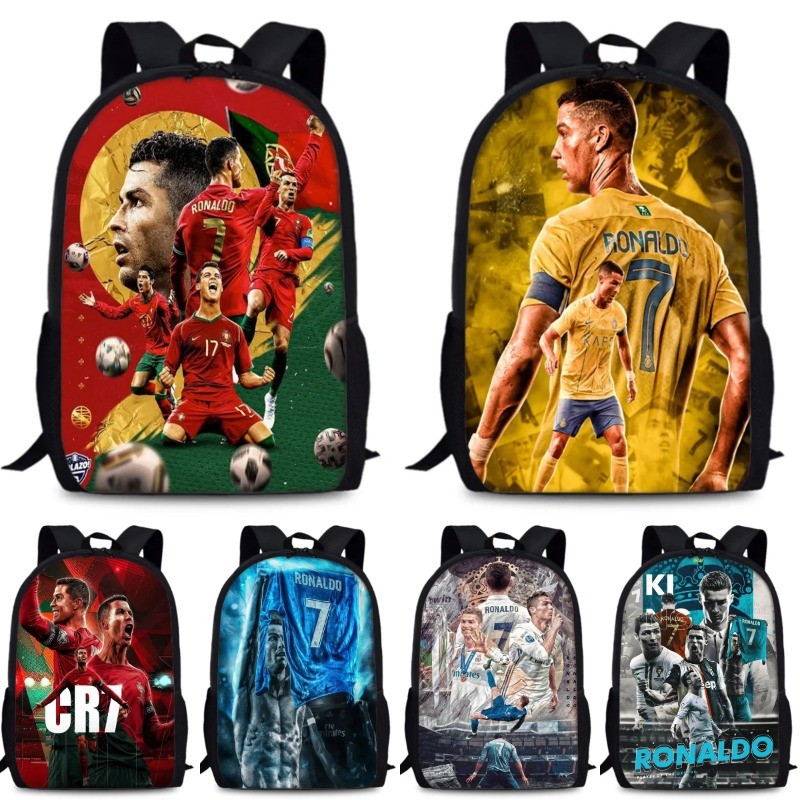 กระเป๋านักเรียนเด็ก Cristiano Ronaldo กระเป๋าเป้สะพายหลัง CR7 กระเป๋านักเรียนประถม กันน้ําน้ําหนักเบา