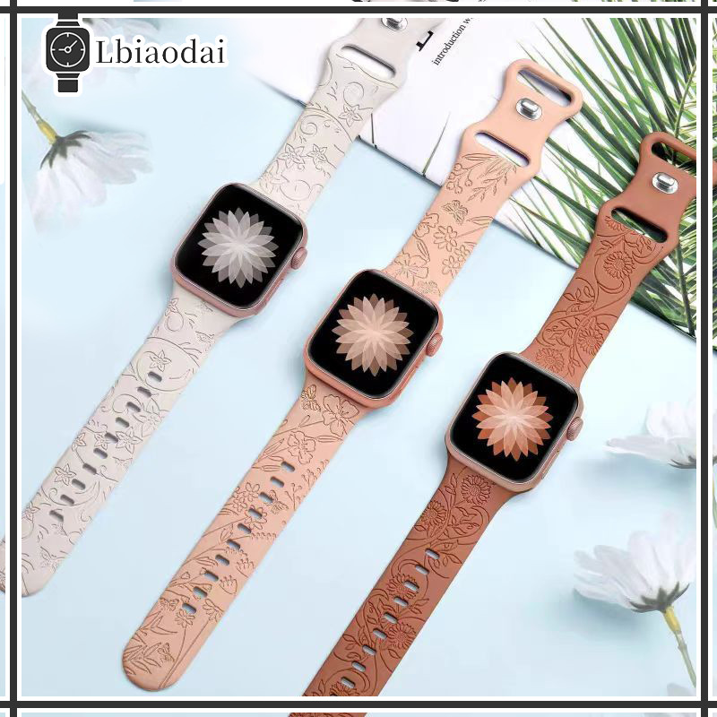 ซอฟท์สปอร์ตซิลิโคนพิมพ์สายนาฬิกา IWatch Series 11 10 9 8 7 6 5 4 SE Ultra 3 2 IWatch 49mm 46mm 45mm 44mm 42mm 41mm 38mm