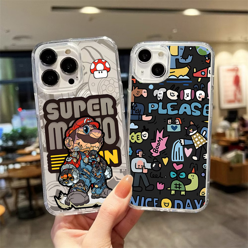 เคสโทรศัพท์หรูหราแบบไร้สายชาร์จได้สำหรับ IPhone 13 15 7Plus 16 14 12 11 Pro MAX 8 6 7 6S Plus X XR XS มาริโอซีรีส์ ราคา ถูกที่สุด ดีลบีเคเค แกลเลอรีภาพที่ 4