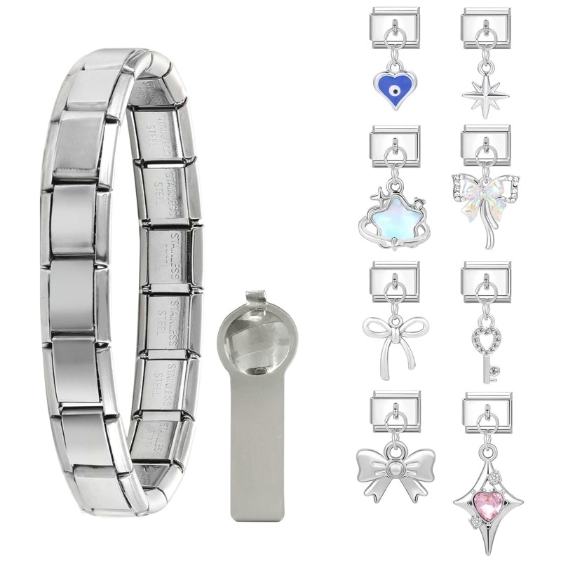 อิตาเลี่ยน Charm Links สําหรับสร้อยข้อมือ Fit 9 มม.สร้อยข้อมือสแตนเลส Diy เครื่องประดับทําอุปกรณ์เสริม Retro บุคลิกภาพโมดูลสร้อยข้อมืออุปกรณ์เสริม