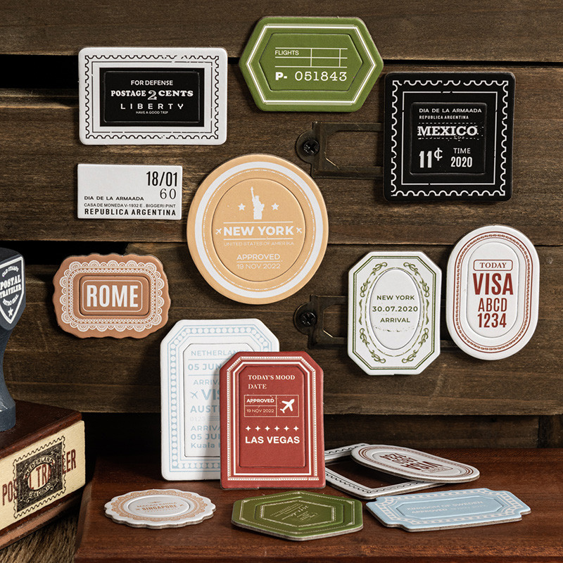 Midoo 20pcs Vintage Label สติกเกอร์ตกแต่งบันทึกสติกเกอร์ DIY Scrapbooking Collage Junk Journal ไดอารี่เครื่องเขียนป้าย