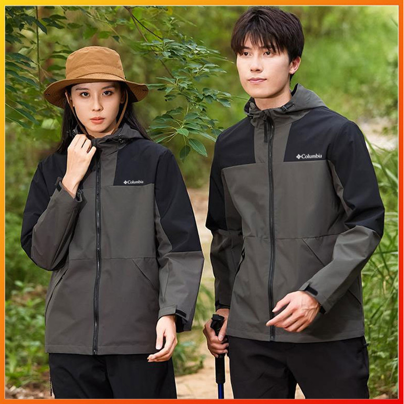 Co-lum ชุดโจมตีบล็อกสีกลางแจ้งมีฮู้ด Unisex ชุดปีนเขากันน้ําและกันลมสําหรับผู้ชายและผู้หญิง