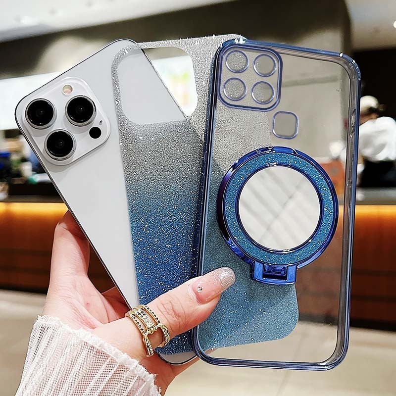 เคสโทรศัพท์ Infinix Smart 6 HD X6511 X6511B X6511E X6512 กรณีกระจกด้านหลังแม่เหล็กดูดวงเล็บเคสโทรศัพท์กันกระแทก - รูปที่ 5