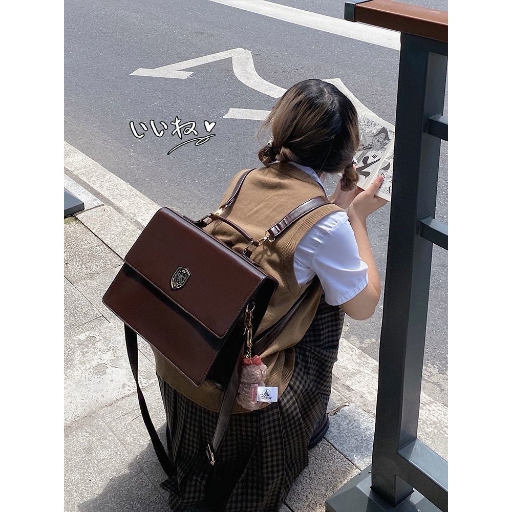 [Kasuga Nara] Japanese jk Uniform Bag One-Shoulder Diagonal Portable dk Preppy School Backpack