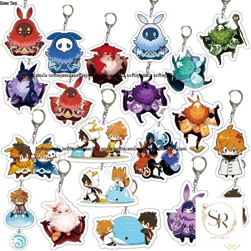 Impact Abyss Mage Xiao tartaglia kayya เกมเครื่องแต่งกายสลับพวงกุญแจอะคริลิค พวงกุญแจตะขอ c