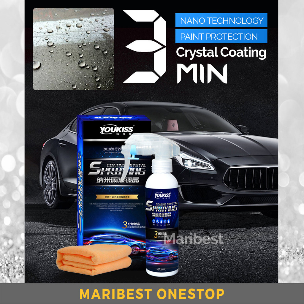 YOUKISS 200ML 3 MINUTES AUTOMOTIVE COATING NANO COATING AGENT CRYSTAL COATING SPRAYER รถเคลือบ