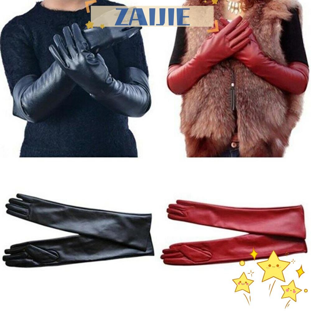 ไช่เจี๋ย24 ถุงมือข้อศอกยาว, ถุงมือสุภาพสตรีผู้หญิง, ซับในถุงมือหนังนุ่มสําหรับงานเลี้ยงตอนเย็น
