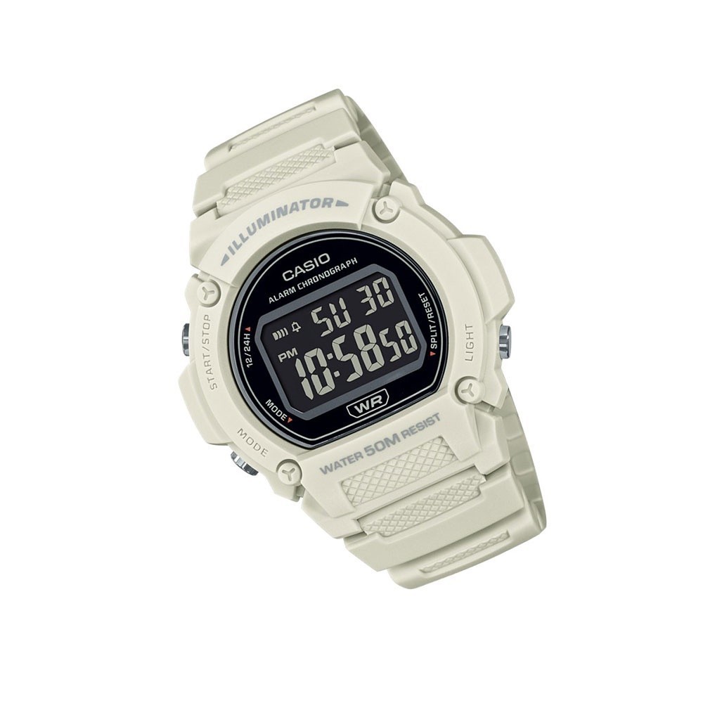 CASIO นาฬิกาข้อมือ CASIO รุ่น W-219HC-8BVDF วัสดุเรซิ่น สีขาว