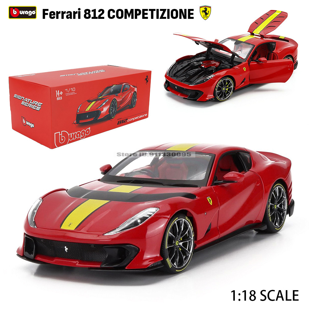 Bburago 1:18 Ferrari SP3 812 COMPETZIONE จําลองรถรุ่นคอลเลกชันของขวัญของเล่นเด็กผู้ชาย