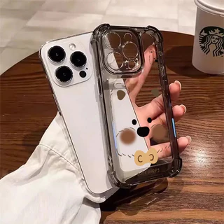 🍬POPPA🍬สี่มุมหนาป้องกันการตกเลนส์ป้องกันกรณีโทรศัพท์มือถือสำหรับ iPhone 17 16 15 14 13 12 11 ProMax X/XS XR 7 8PLUS