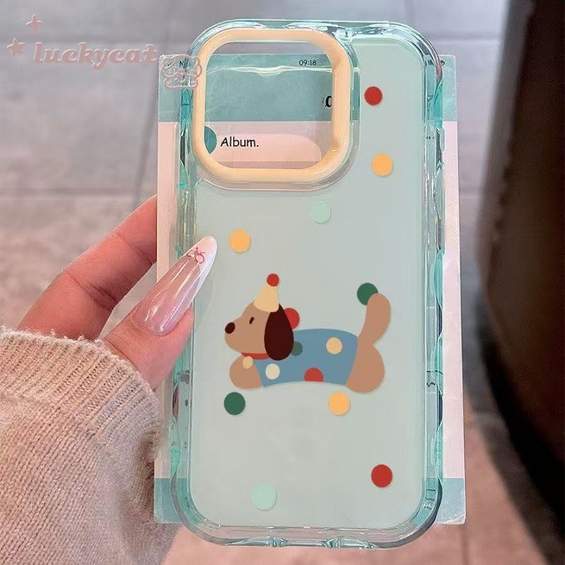 เข้ากันได้กับ iPhone 16 15 14 13 12 11 Pro Max X Xr Xs Max เคสโทรศัพท์ Ins น่ารักสีสัน Polka Dot Puppy สี Jelly นุ่มปกหลัง ราคา ถูกที่สุด ดีลบีเคเค แกลเลอรีภาพที่ 5