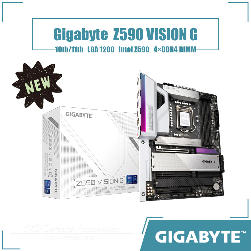 [ใหม่] เมนบอร์ด Gigabyte Z590 VISION G Intel Z590 128GB 4DDR4 DIMM LGA1200 เมนบอร์ดเดสก์ท็อป