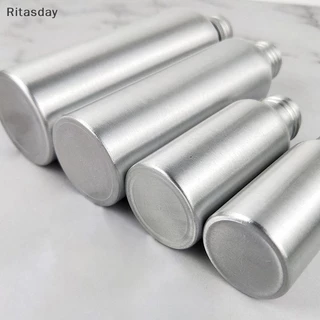 Ritasday 30ml-250ml ขวดอลูมิเนียมสีเงินพร้อมสกรูน้ําหอมเครื่องสําอางโทนเนอร์ขวดน้ํา Travel Protable ขวดรีฟิลใหม่