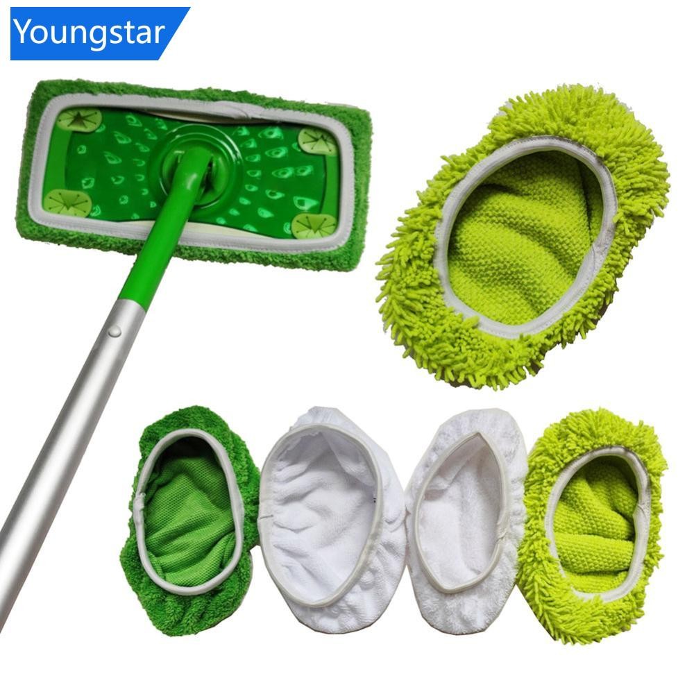 YOUNGSTAR หนา Elastic Band Flat Mop Pads Coral ขนแกะ/ไมโครไฟเบอร์/Chenille เปลี่ยน Rotary Sweeper Mop ล้างทําความสะอาดได้เปียก Mopping ผ้าสําหรับทําความสะอาดพื้น H8Q6