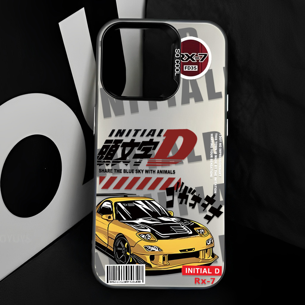 รถยนต์ Initial D เคสไอโฟนหรูหราไฮโซ For iphone 11 12 13 14 15 16 Pro MAX XR 14 15 Plus XSMAX 7Plus เคสโทรศัพท์กันกระแทก
