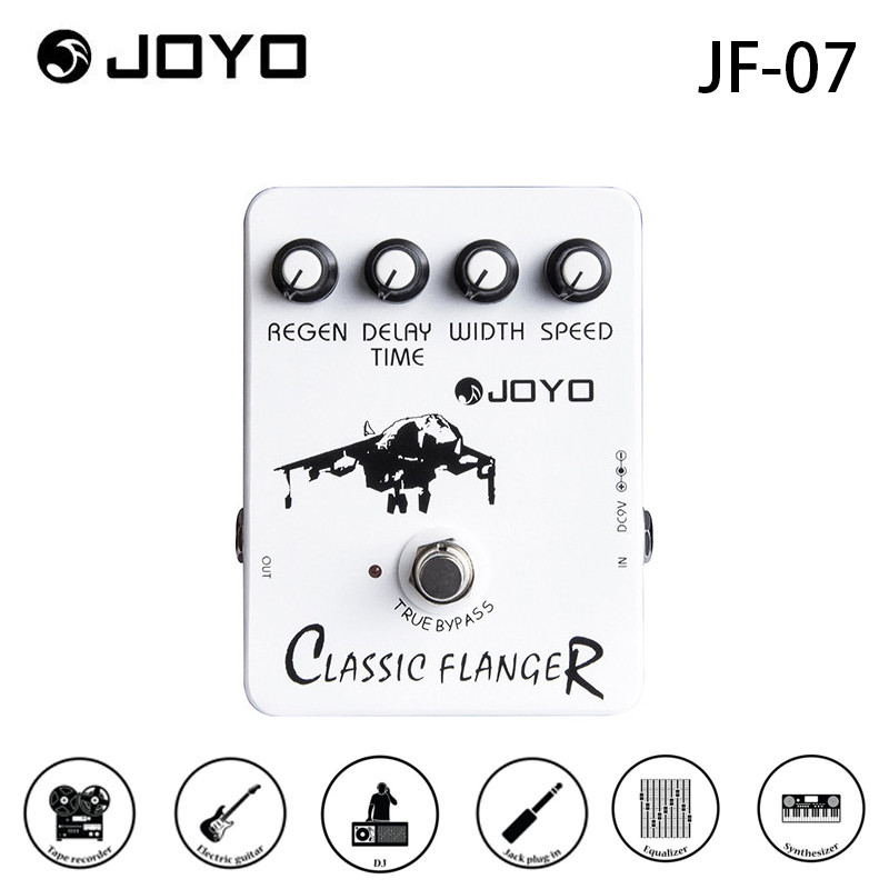 JOYO JF-07 Classic Flanger Metallic Flange Sounds Guitar Effect Pedal - True Bypass, DC 9V และแบตเตอ