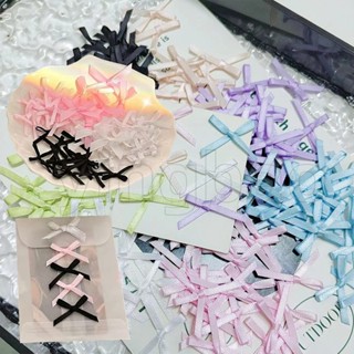 100 ชิ้นมินิซาตินริบบิ้นดอกไม้ Bows Ties สําหรับ DIY Craft S…