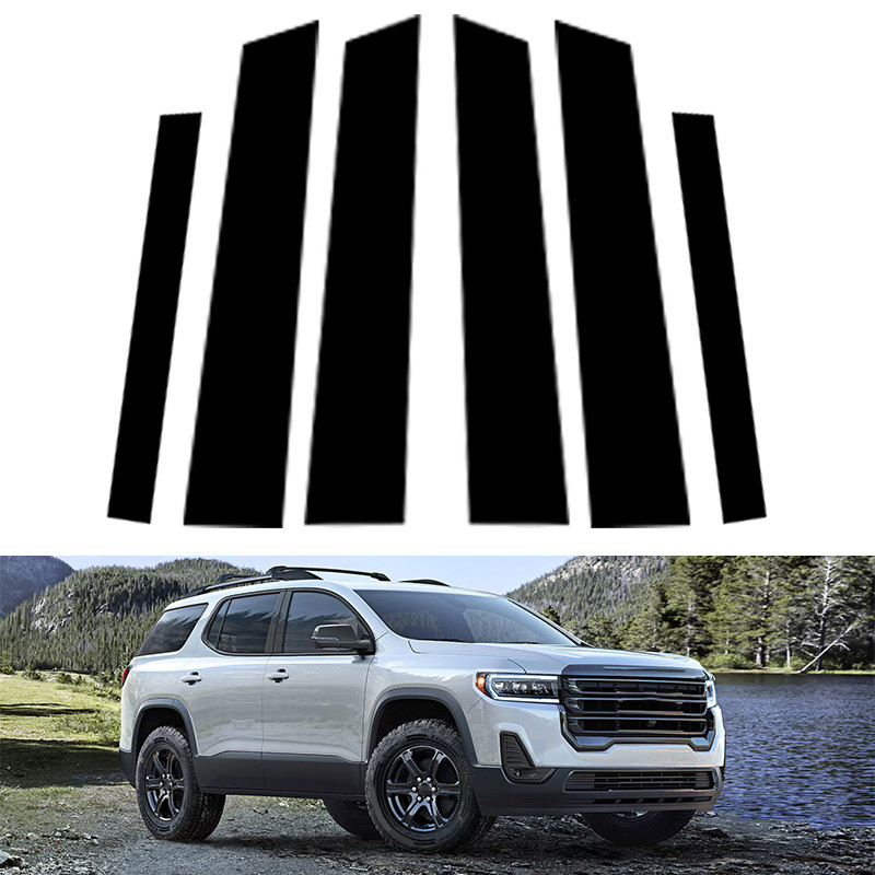 NEW6 ชิ้นกระจกรถประตูคอลัมน์กลางหน้าต่าง Center BC เสาโพสต์ฝาครอบ Trim Fit สําหรับ GMC Acadia 2017-2