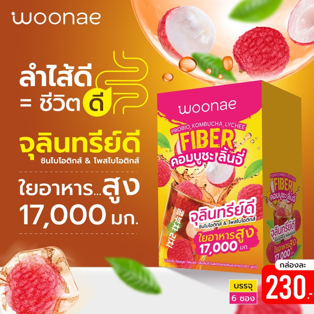 Woonae Probio Kombucha Lychee Fiber (Supplement)