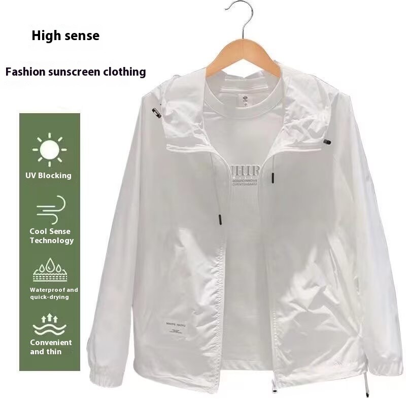 EERSHENSHI Pure Color อินเทรนด์ Hooded Sun-Proof Top เสื้อแจ็คเก็ตบางผู้ชาย New Youth Regular แขนยาว