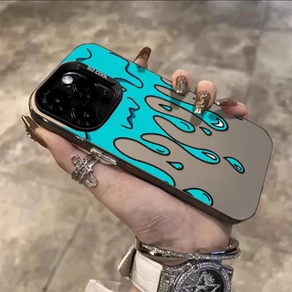 เคสโทรศัพท์ลายหยดน้ำสีฟ้า, เหมาะสำหรับ iPhone 17 11 12 13 15, ProMax, IP16Pro เคสซิลิโคนป้องกันกันกระแทกขั้นสูง, ทันสมัย