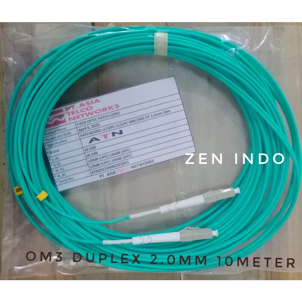 Patchcord Patch Cord OM3 LC/UPC-LC/UPC Multimode Duplex 2.0mm Fiber Optic Fiber Optic